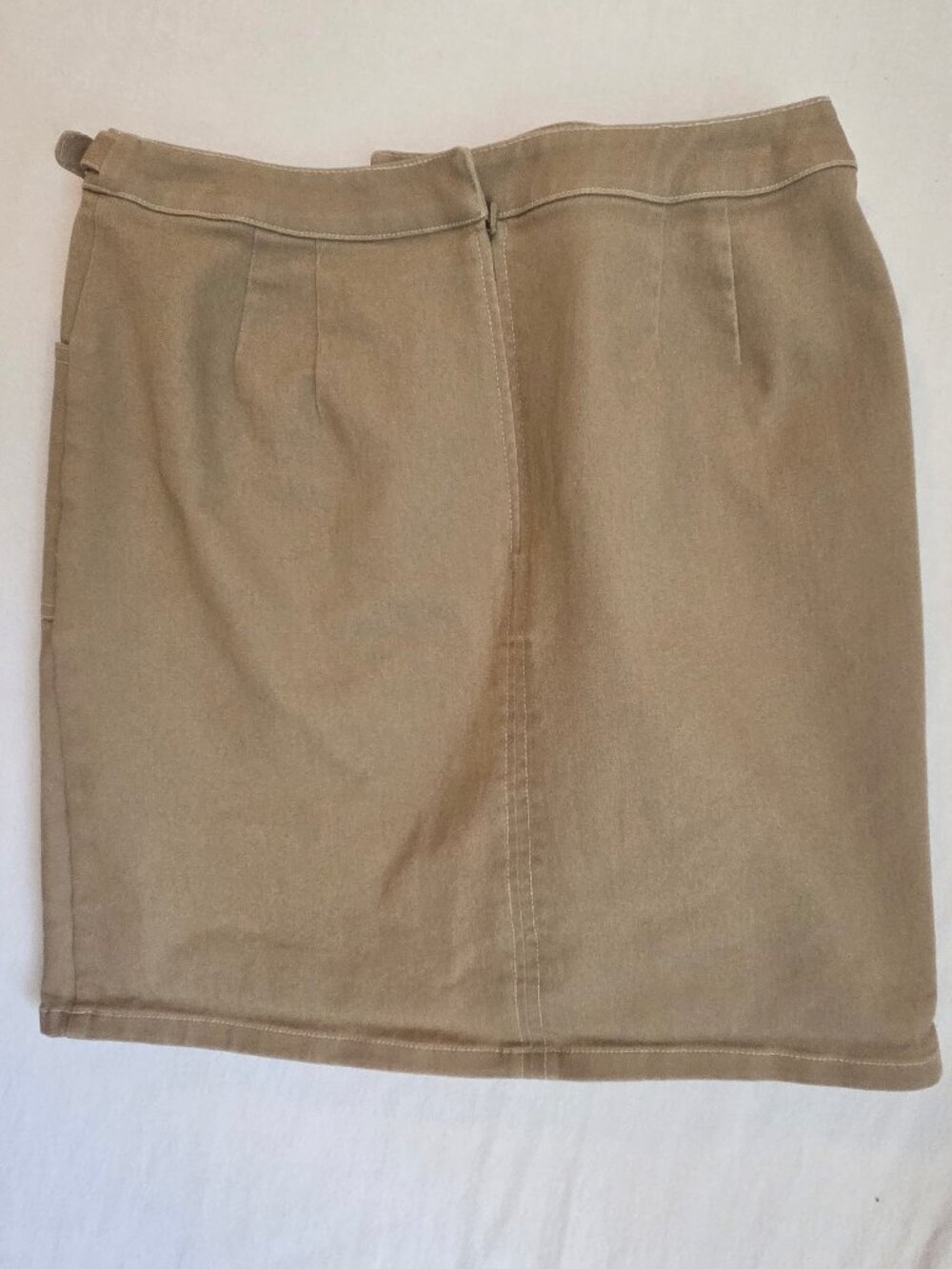 Brown denim Loft mini skirt with pockets